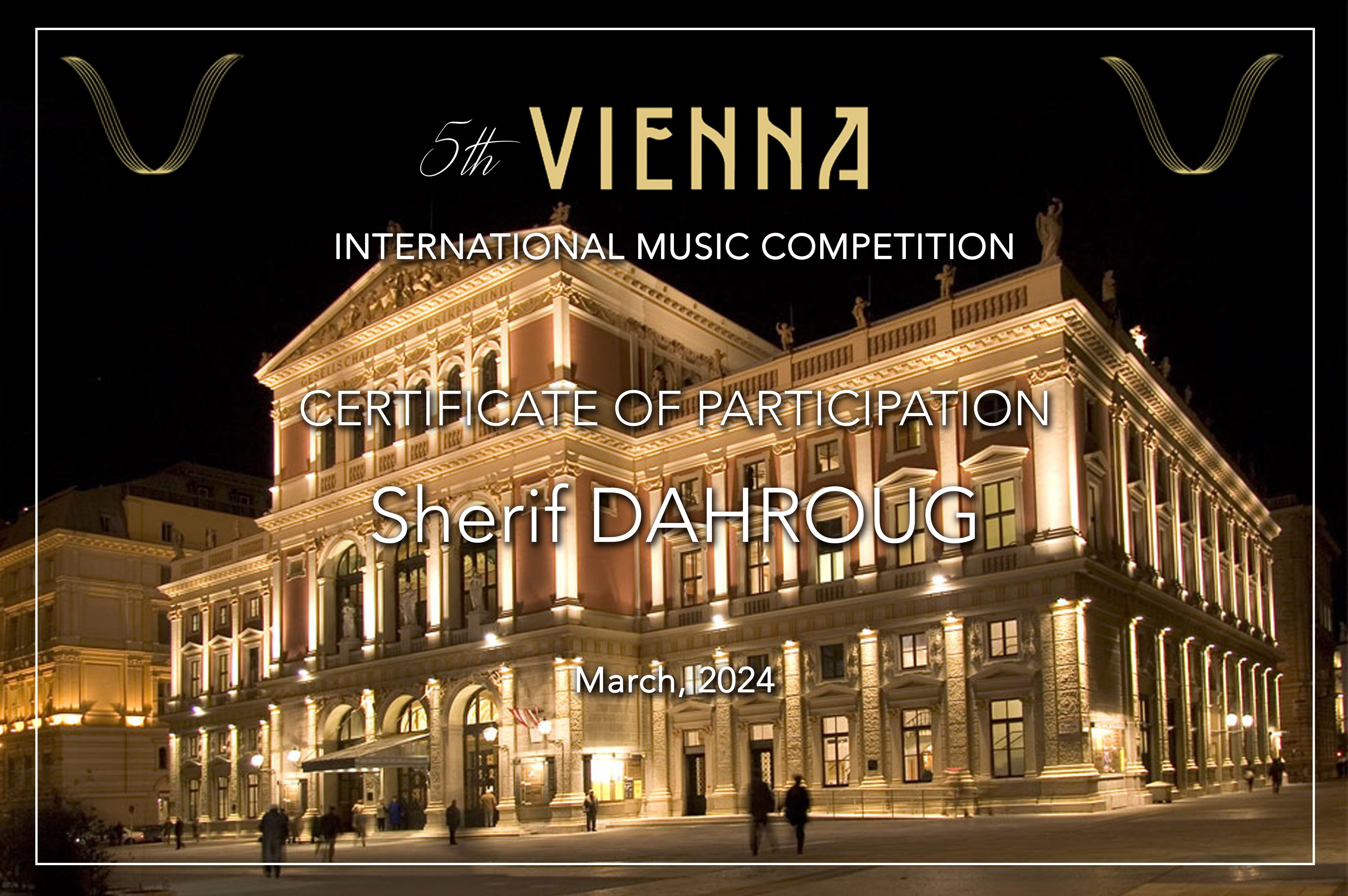 5th Vienna International Music Competition Sherif DAHROUG