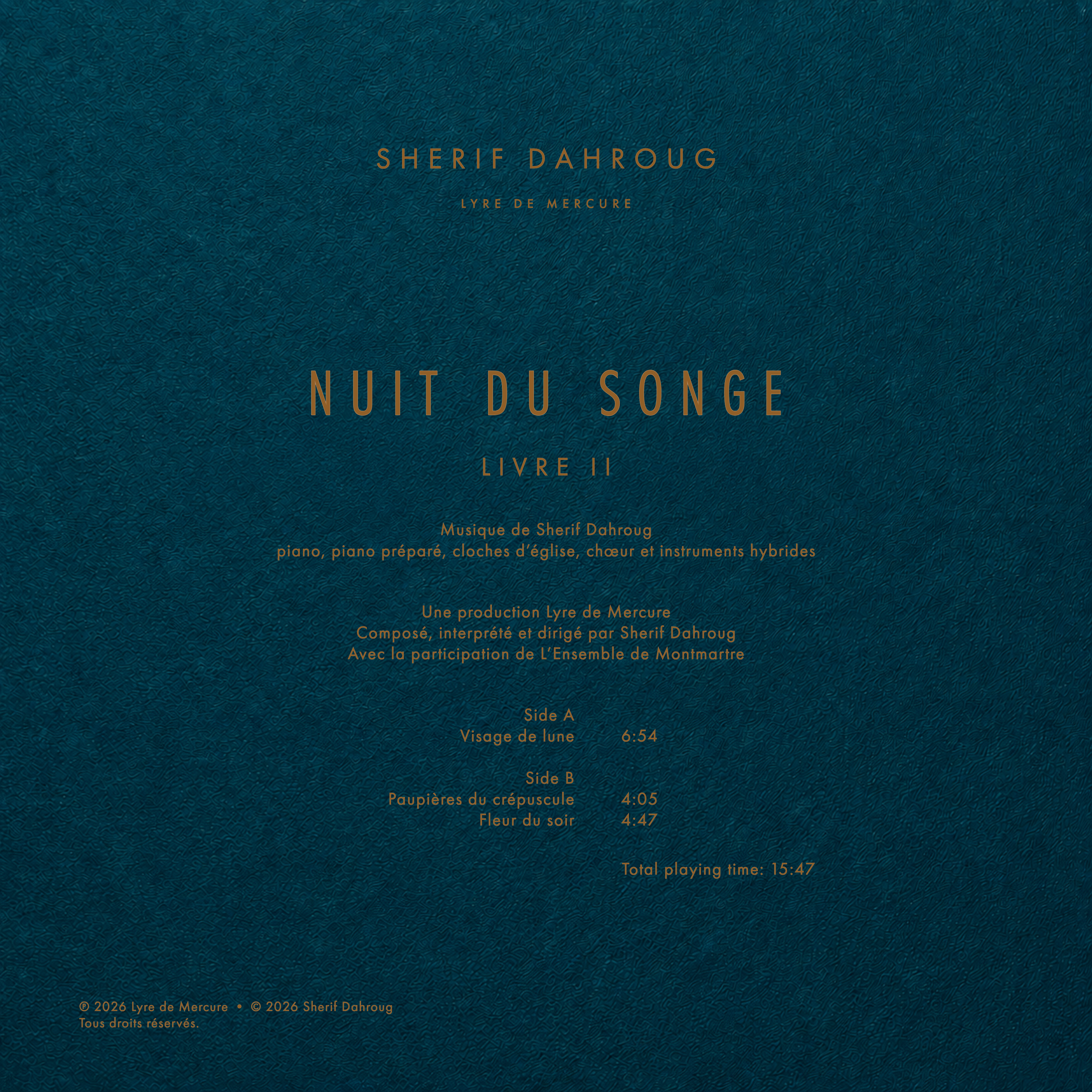 Nuit du songe Livre II back artwork