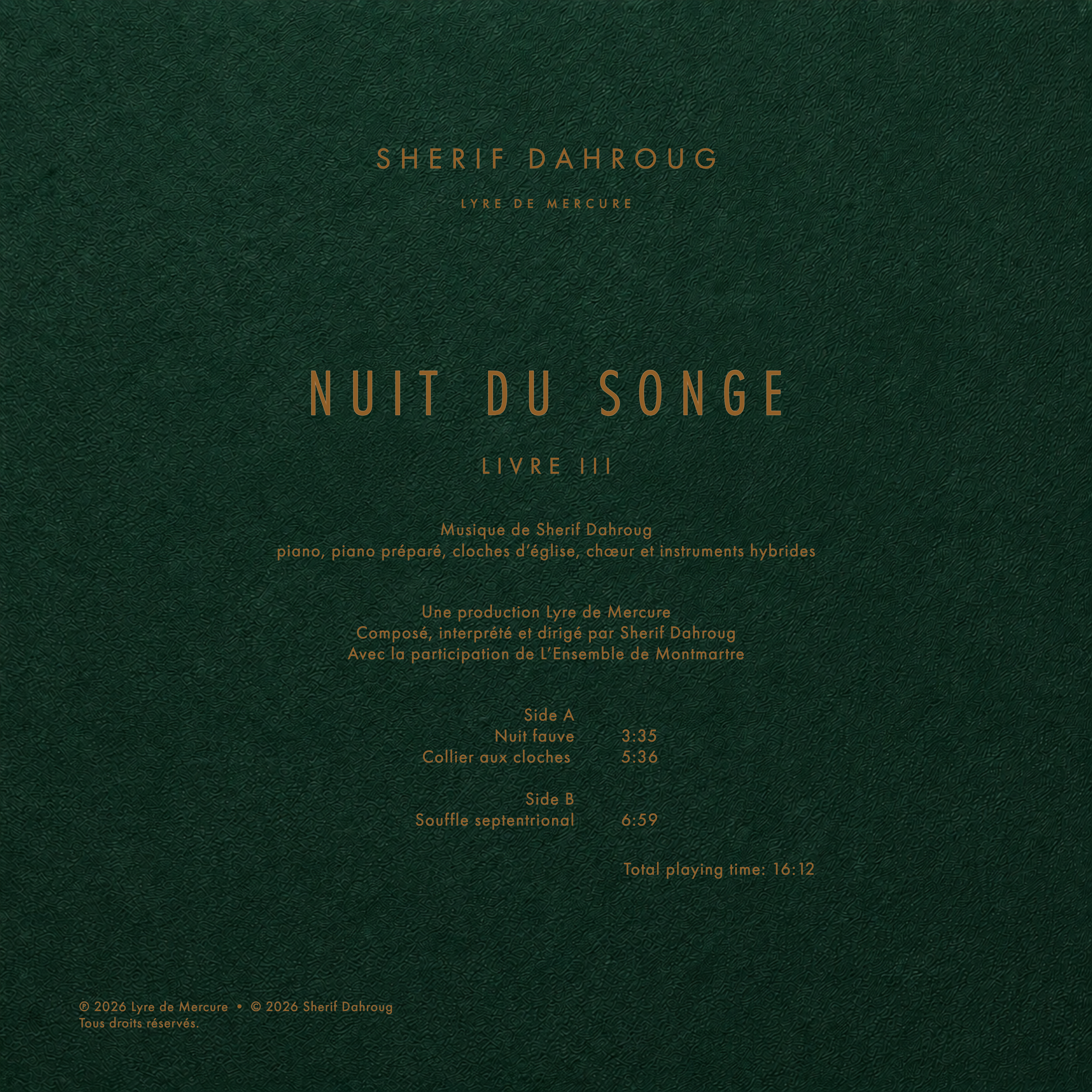 Nuit du songe Livre III back artwork